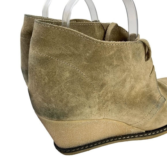 J CREW MACALISTER Wedge Boots Ankle Booties Genuine Leather Suede Shoes sz 8 - Picture 5 of 16